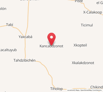 Map of Kancabdzonot, Yucatán