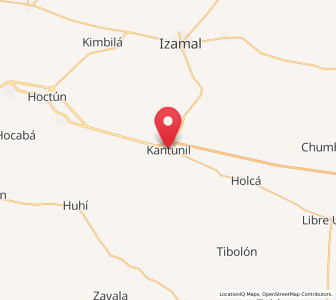 Map of Kantunil, Yucatán
