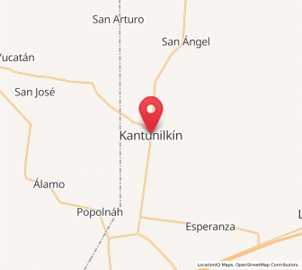 Map of Kantunilkín, Quintana Roo
