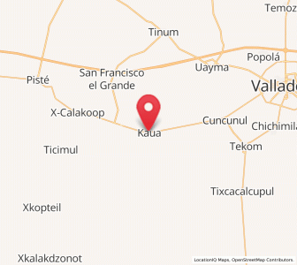 Map of Kaua, Yucatán
