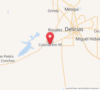 Map of Kilómetro Noventa y Nueve, Chihuahua