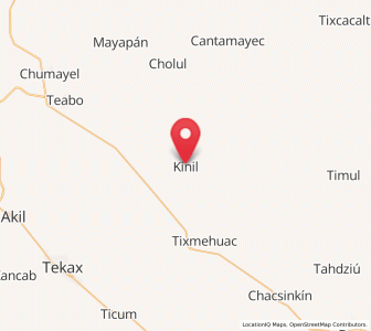 Map of Kinil, Yucatán