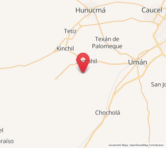 Map of Kuchel, Yucatán