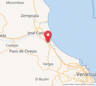 Map of La Antigua, Veracruz