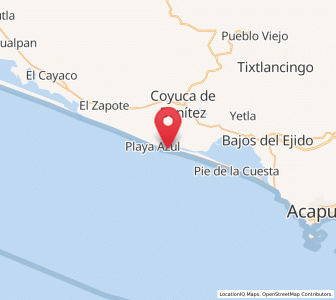 Map of La Barra, Guerrero