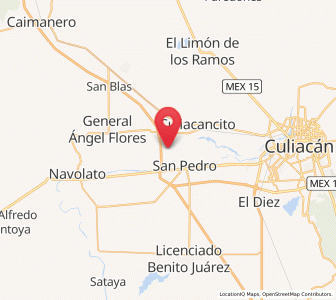 Map of La Bebelama de San Pedro, Sinaloa