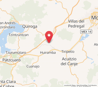 Map of La Caja, Michoacán