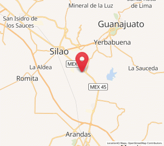 Map of La Calaverna, Guanajuato