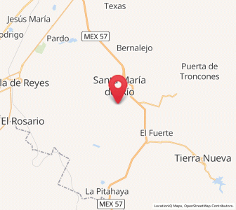 Map of La Cardona, San Luis Potosí