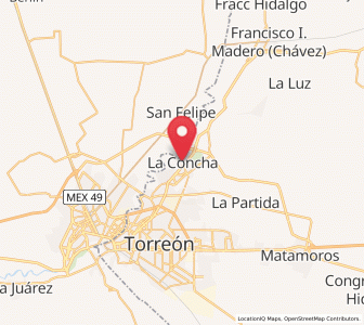 Map of La Concha, Coahuila