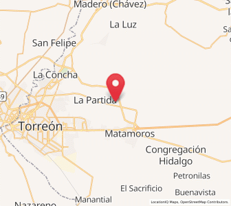 Map of La Corona, Coahuila