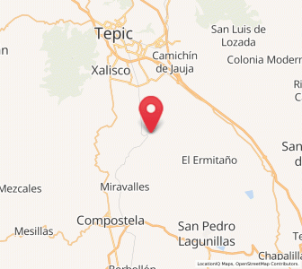 Map of La Curva, Nayarit