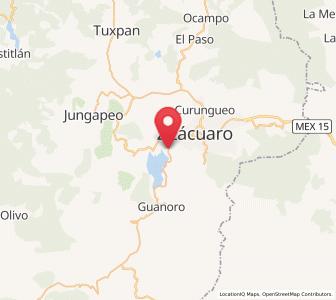 Map of La Encarnación, Michoacán