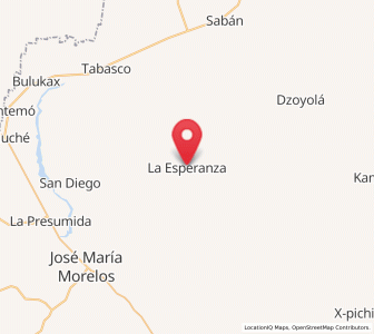 Map of La Esperanza, Quintana Roo