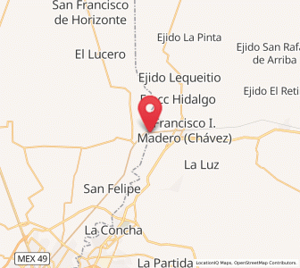 Map of La Florida, Coahuila