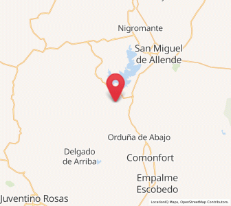 Map of La Huerta, Guanajuato