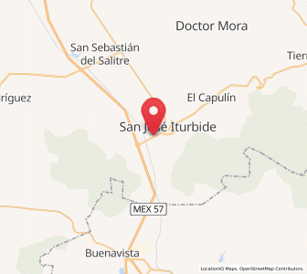 Map of La Huerta, Guanajuato