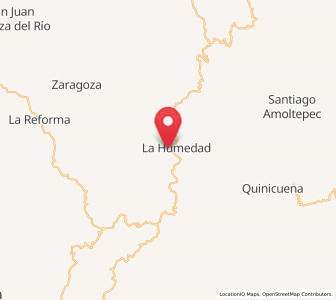 Map of La Humedad, Oaxaca