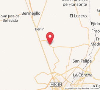 Map of La Luz, Durango