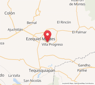 Map of La Nueva Unidad, Querétaro