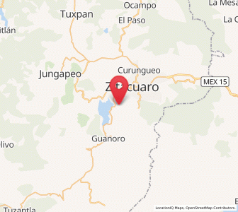 Map of La Palma, Michoacán