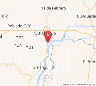 Map of La Península, Tabasco