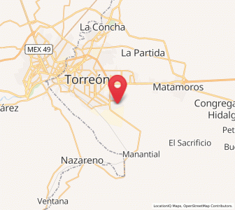 Map of La Perla, Coahuila
