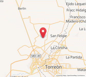 Map of La Popular, Durango