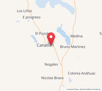 Map of La Sauceda, Durango