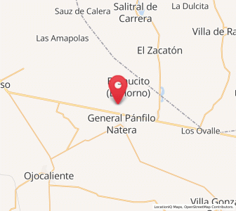 Map of La Tesorera, Zacatecas