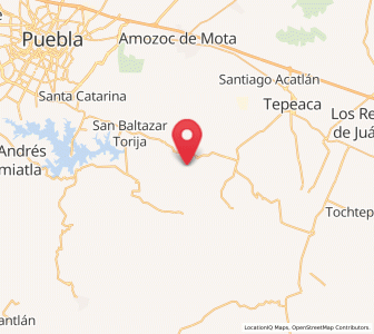 Map of La Trinidad Tianguismanalco, Puebla