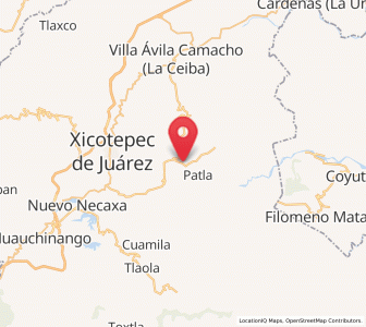 Map of La Unión, Puebla