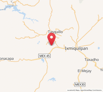 Map of La Vega, Hidalgo