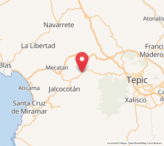 Map of La Yerba, Nayarit