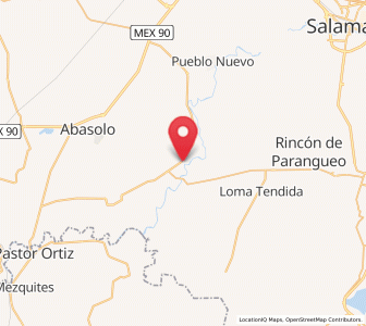 Map of Labor de Peralta, Guanajuato