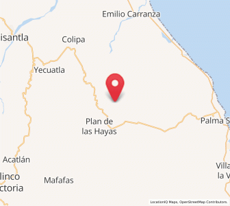 Map of Laguna de Farfán, Veracruz