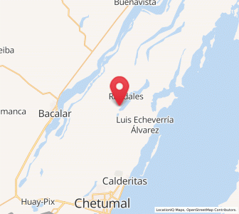 Map of Laguna Guerrero, Quintana Roo