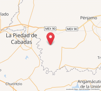 Map of Lagunillas, Guanajuato