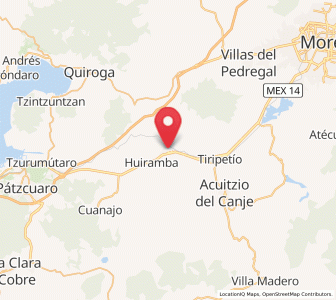Map of Lagunillas, Michoacán