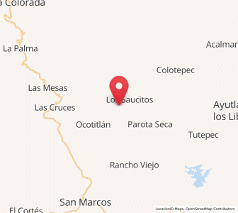 Map of Las Ánimas, Guerrero