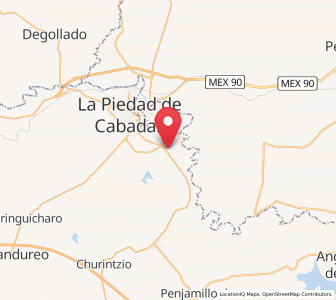 Map of Las Cañadas, Michoacán
