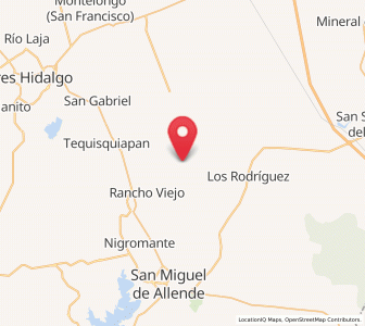 Map of Las Cañas, Guanajuato