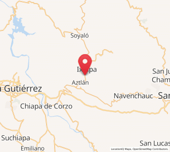 Map of Las Cañitas, Chiapas