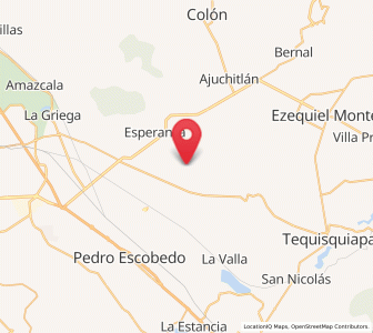 Map of Las Cenizas, Querétaro
