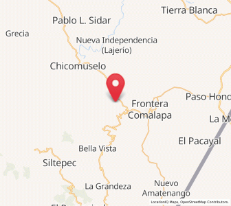 Map of Las Chicharras, Chiapas