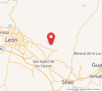 Map of Las Coloradas, Guanajuato