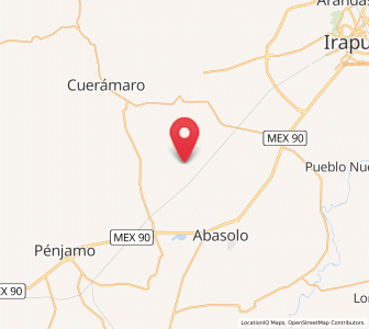Map of Las Cruces, Guanajuato