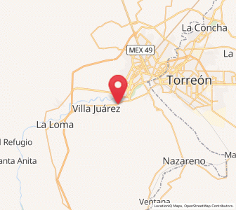 Map of Las Cuevas, Durango