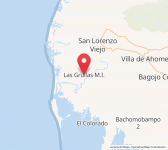 Map of Las Grullas Margen Derecha, Sinaloa
