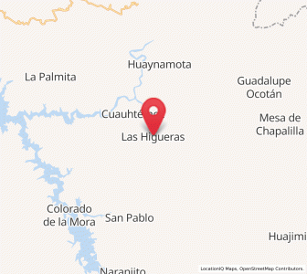 Map of Las Higueras, Nayarit